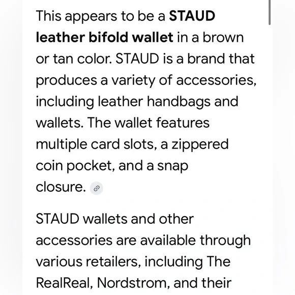 STAUD brown leather bifold wallet - Picture 15 of 15
